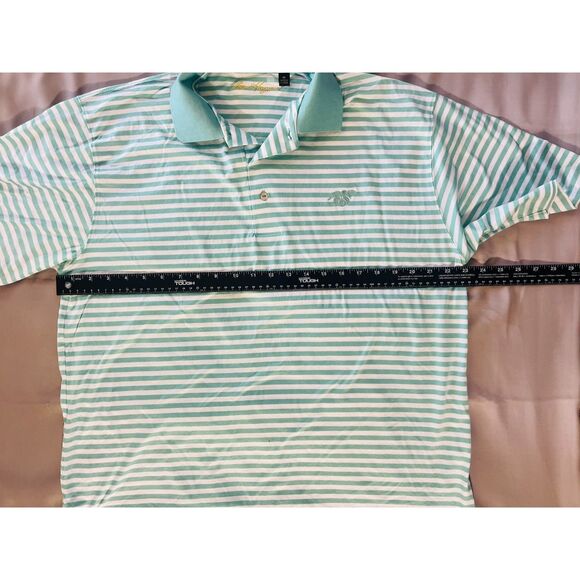 Ben Hogan Men's Mint Green Striped Polo Collared Short Sleeve Medium - Picture 8 of 9